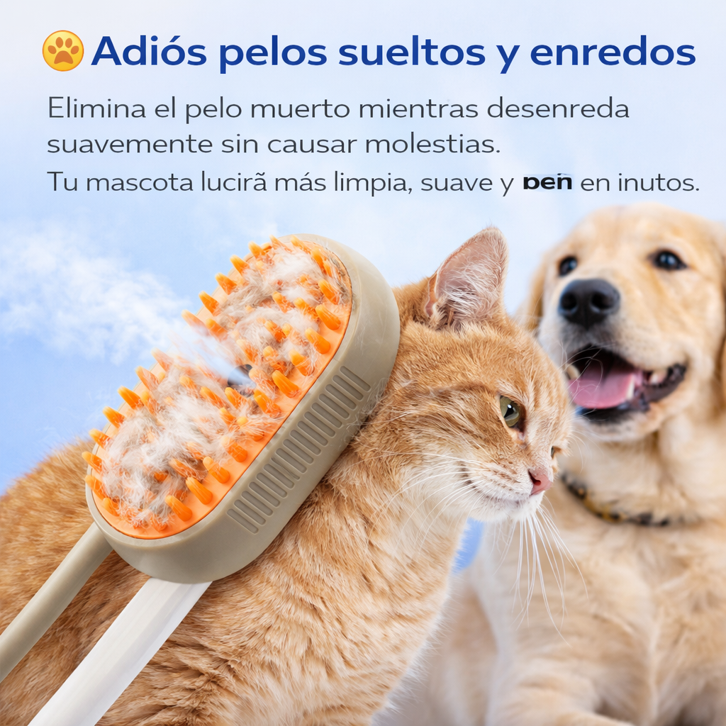 Cepillo Vaporizador para Gatos y Perros