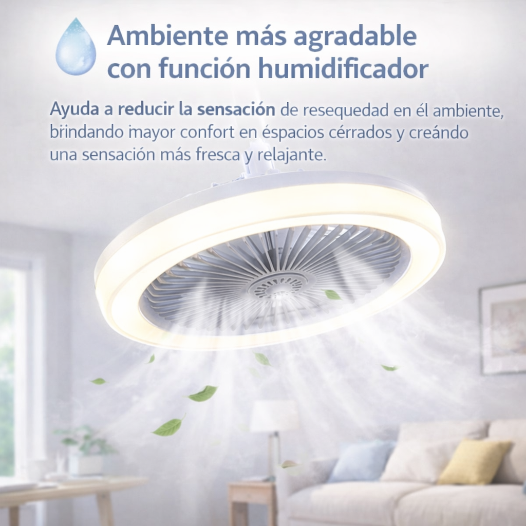 Lampara LED con Humificador y Ventilador