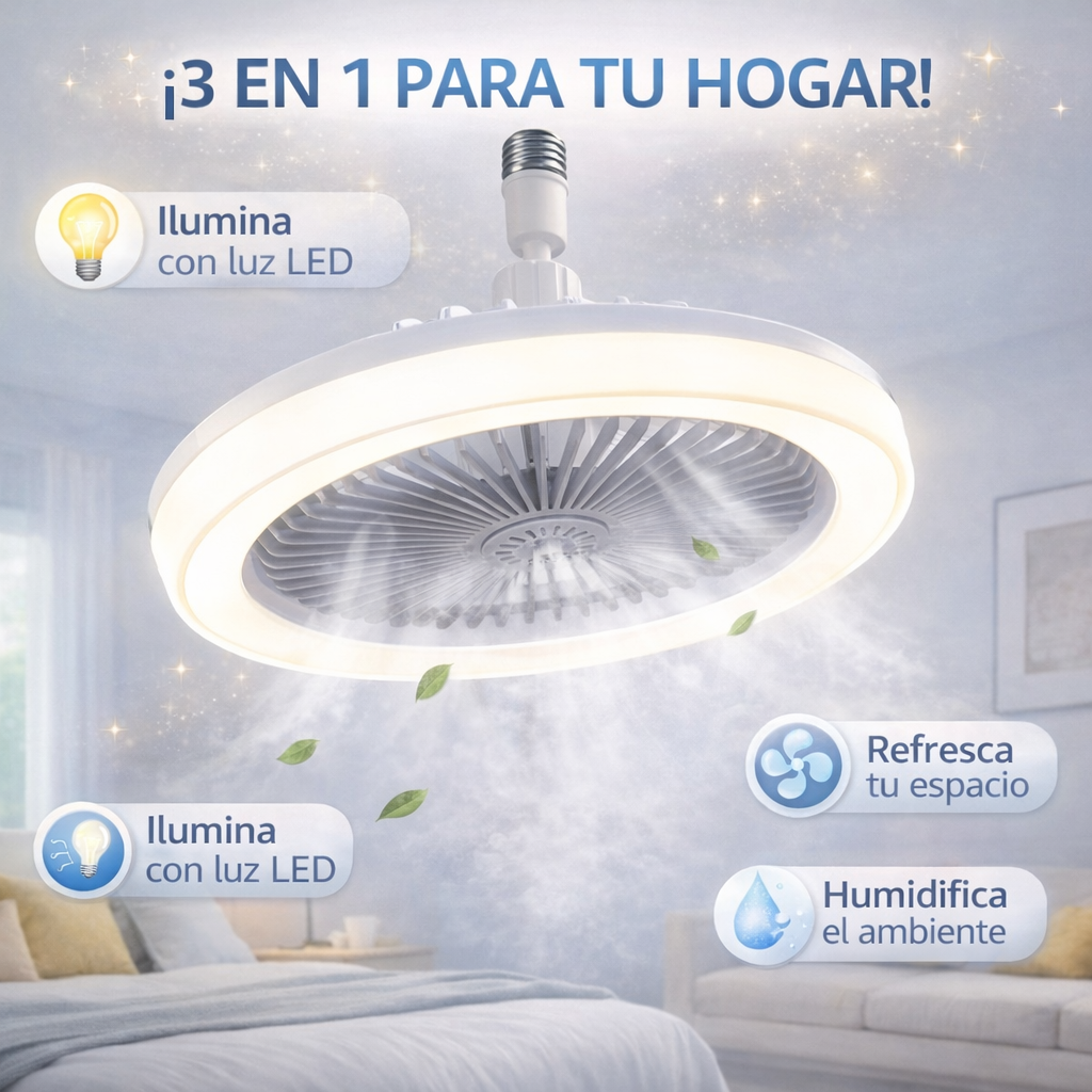 Lampara LED con Humificador y Ventilador