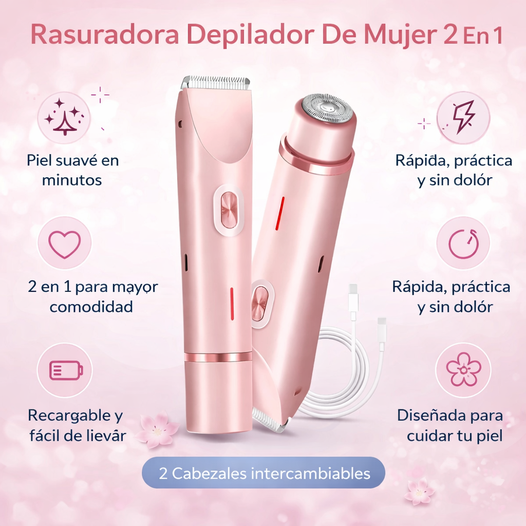 Rasuradora Depiladora Para Mujer 2 en 1