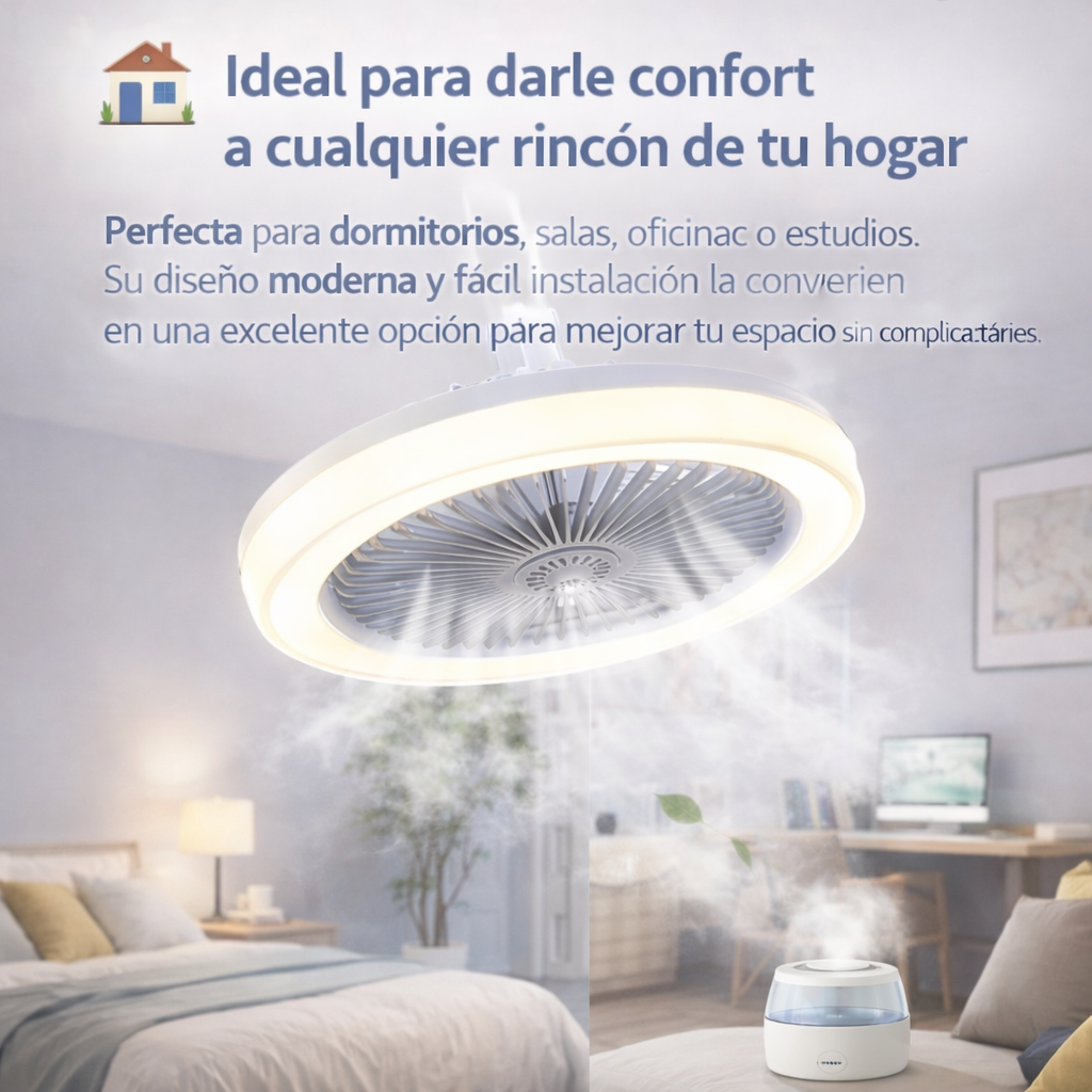 Lampara LED con Humificador y Ventilador