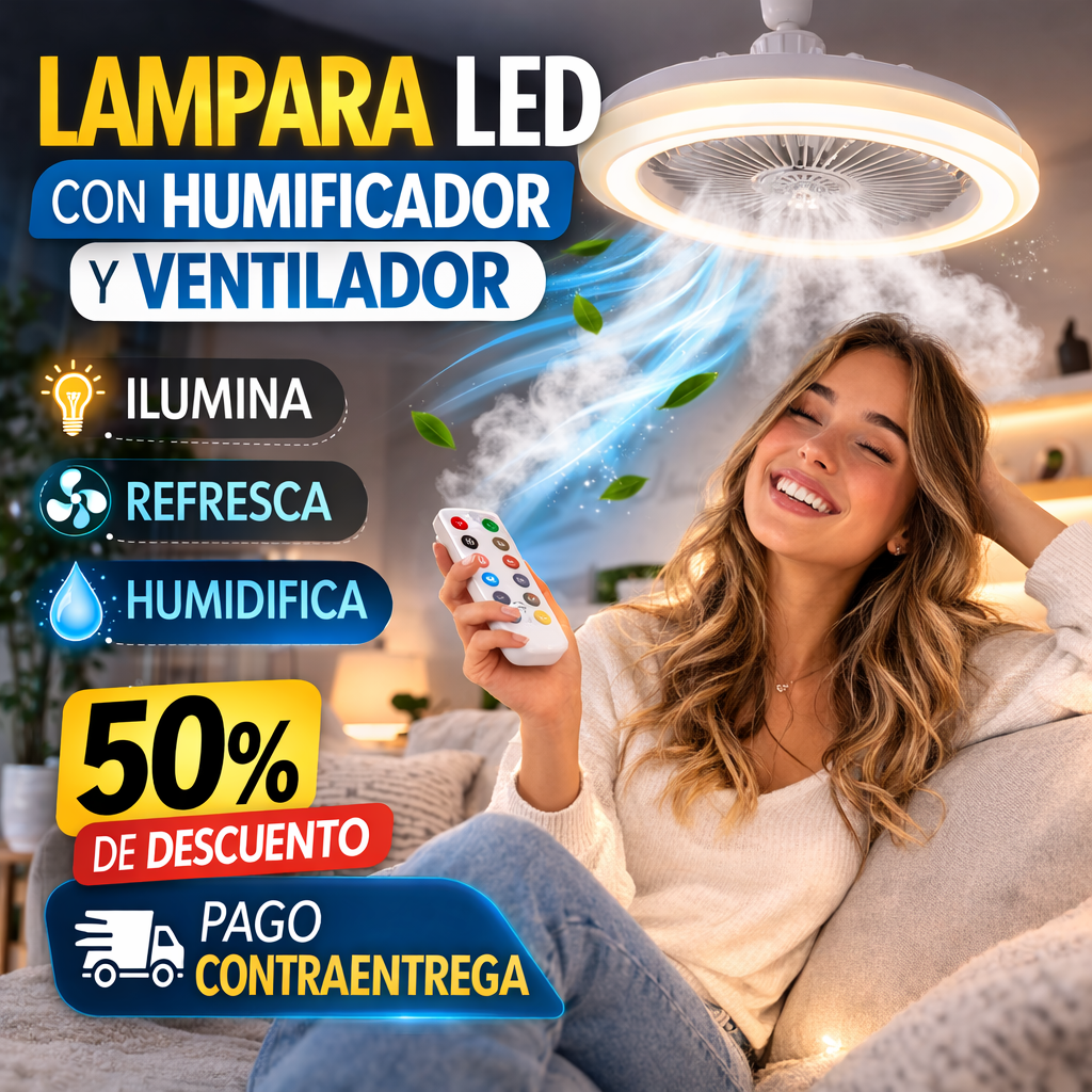 Lampara LED con Humificador y Ventilador