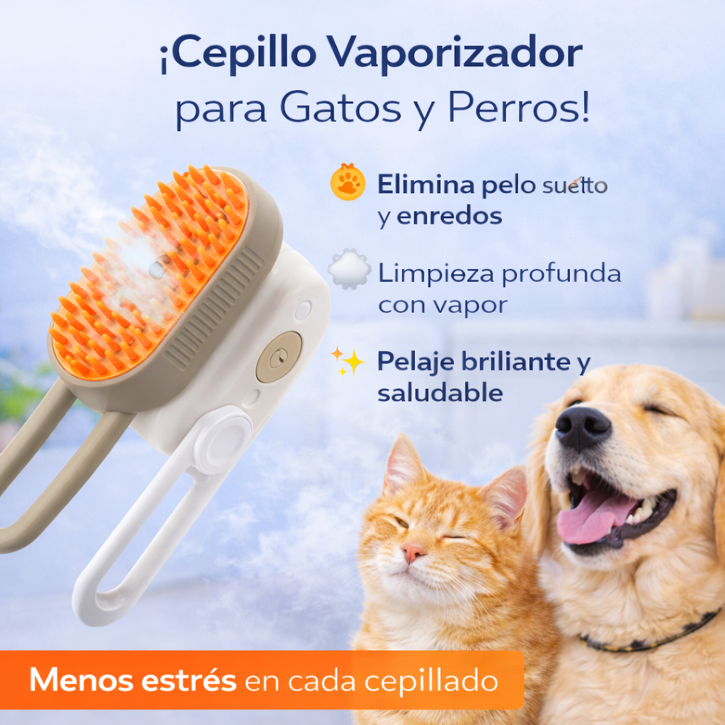 Cepillo Vaporizador para Gatos y Perros